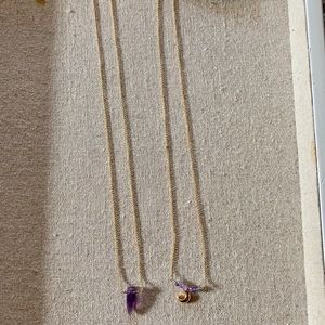 NWT Amethyst colored crystal set.